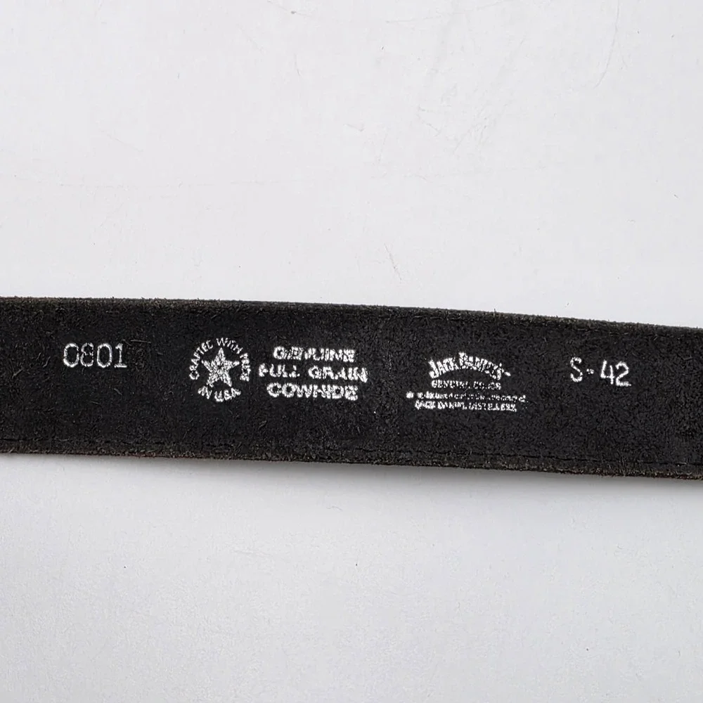 Jack Daniels Old Time Tennessee 1989 Black Leather Belt and Buckle 0801  Size 42